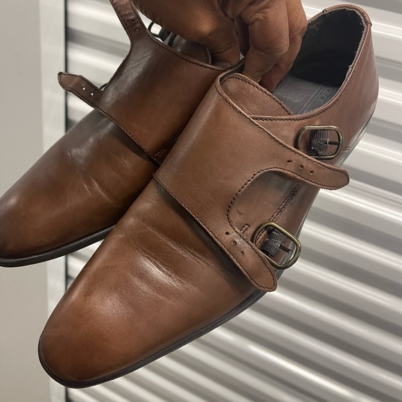 ASOS Double Monk Strap Brown Sz 10 - Picture 7 of 10